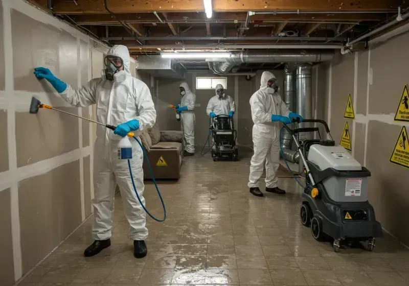 Basement Moisture Removal and Structural Drying process in Buxton, ME